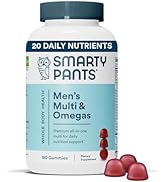 SmartyPants Multivitamin for Men, Gummies: Omega 3 Fish Oil (EPA/DHA), Methylfolate, CoQ10, Vitam...