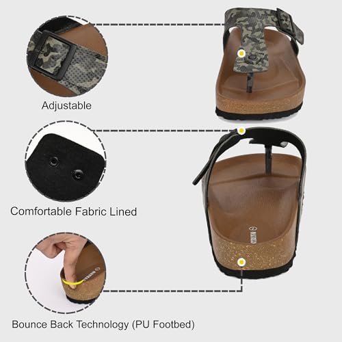Image of Centrino Men's Berkin-Style Slip-On Sandals | Open Toe Design | Soft PU Footbed | Lightweight & Comfortable | Arch Support | On-Grip Sole | Casual Outdoor Wear (9214)
