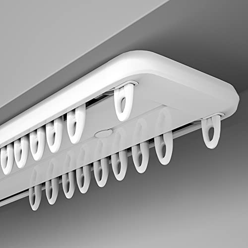 Rail de rideau double en aluminium robuste pour plafond avec système silencieux