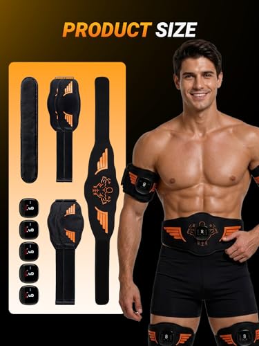 Kit de electroestimulador EMS de 5 piezas, dispositivo recargable para tonificación de abdomen, brazos y piernas, mejora la fuerza del core, recuperación post-entrenamiento y modelado corporal para hombres y mujeres miniatura 4