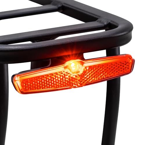 Zeekpowa LED Fahrrad Rücklicht StVZO/CE/ECE zertifiziert - Rücklicht rot 220° mit Bremssensor, IPX6 Wasserdicht & Reflektor - Kompatibel mit E-Bike 6V-58V, Montage am Gepäckträger (50/80mm)