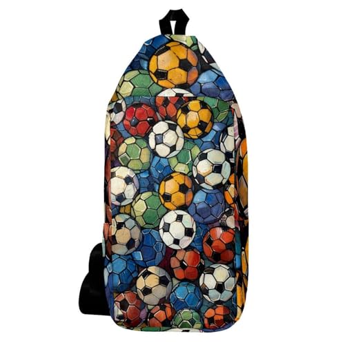 Sac à dos à bandoulière multicolore homme femme petit sac sport football moderne