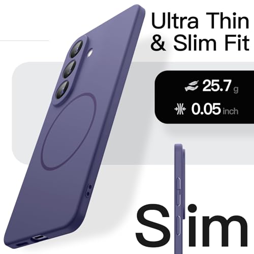 Image of JETech Magnetic Slim Cover Case for Samsung Galaxy S26, Compatible with MagSafe, Anti-Slip Grip & Full Camera Lens Protection, Ultra-Thin Lightweight Matte Finish Phone Cover (Cobalt Violet)