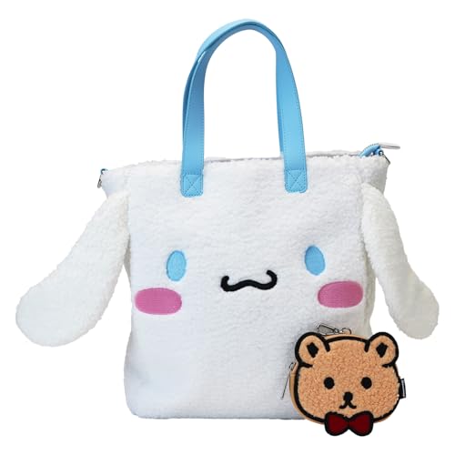 Image of Loungefly Sanrio Cinnamoroll Sherpa Tote Bag with Coin Bag