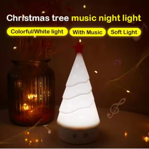 Image of Desidiya Christmas Snow Tree Silicone LED Night Light - Rechargeable Festive Decor for Kids' Bedrooms & Gift Ideas