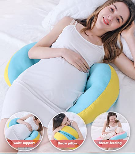 Coussin de grossesse réglable bleu poudré pour le soutien du dos - 6