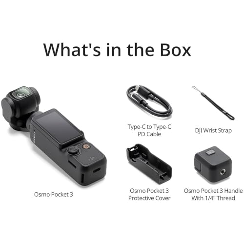 Image of DJI Osmo Pocket 3 with DJI Mic Mini Clip-On Transmitter + Accessories Including a 128GB Memory Card + Selfie Stick + Camera Case + More