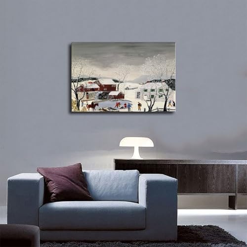 Impression sur toile Paysage d'hiver Grandma Moses
