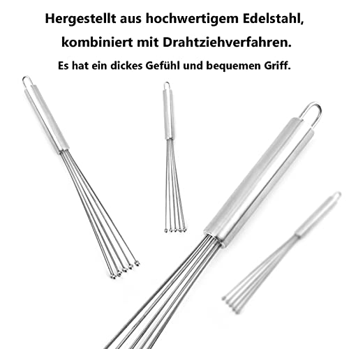 Foto von 2 Stück Edelstahl Kugelbesen Schneebesen-Set zum Mischen, Kochen, Schneebesen, Rühren, Schlagen