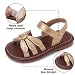 Imagen de MASOCIO Sandalias Niña Verano Zapatos Respetuosas Sandalias de Vestir para Niña Bebé Bebe con Punta Abierta Talla 21 Dorado