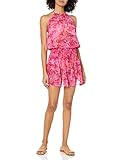 Ramy Brook Women's Standard Floral Printed Damara Halter Dress, Pink camo, Medium