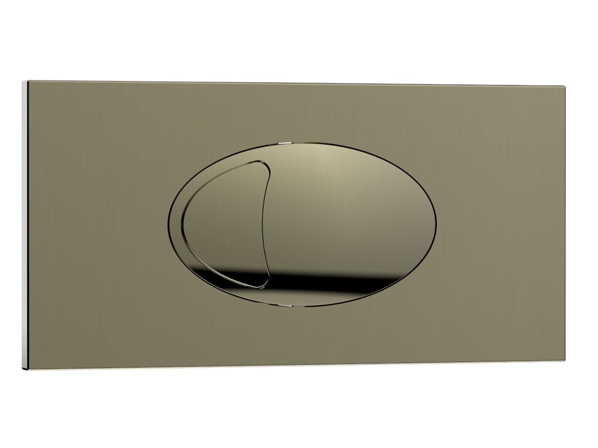 Flode Antique Brass Pto Rectangle Dual Flush Plate – (Ab) Finish – Premium Toilet Flush Button Panel For Concealed Cisterns – Modern Bathroom Wall Flush Plate