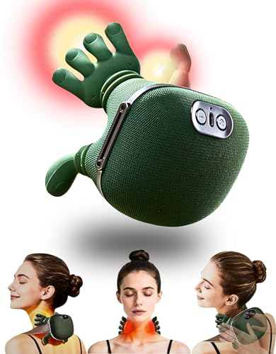 Massageador Elétrico Maozinha Profissional Muscular Para Pescoço Ombros Portátil Silencioso Recarregável Deep 3d Alívio Da Dor Relaxamento Muscular Verde-escuro