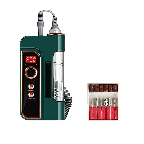 ZKLGS Torno para Uñas Taladro de uñas eléctrico de 35000 RPM, pulidor de uñas de pedicura portátil, Dispositivo de Pulido Herramienta de uñas(Groen)