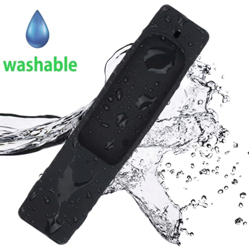 Image of Silicone Tv Remote Cover Compatible with Samsung Smart TV Remote BN59-01312A QLED 8K 4K Protective Cover with Loop - (Remote Control not Included) (Black - Style 9)