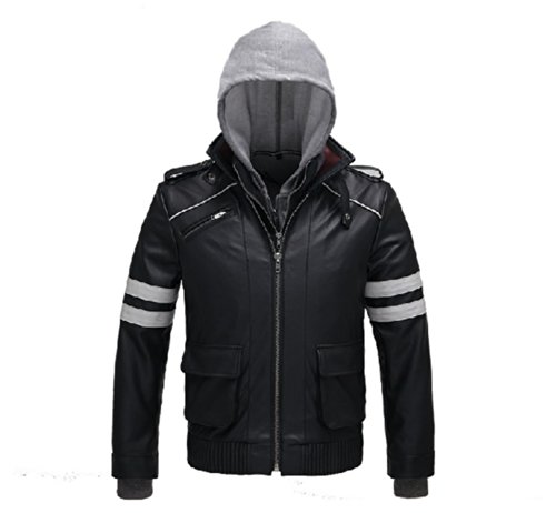 Cosplay Costume Prototype Alex Mercer Cosplay Leather Jacket Costume-Made (Large, Jacket+Hoodie)