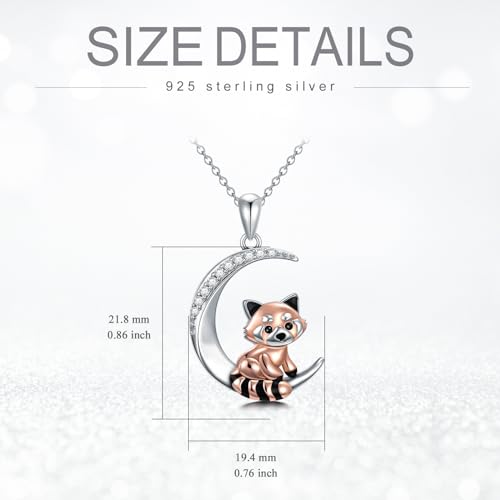 Image of PROESS Animal Birthstone Necklace 925 Sterling Silver Otter /Axolotl /Hippo /Elephant /Dachshund /Monkey /Red Panda Pendant Necklace Animal Birthstone Jewelry Gifts for Women
