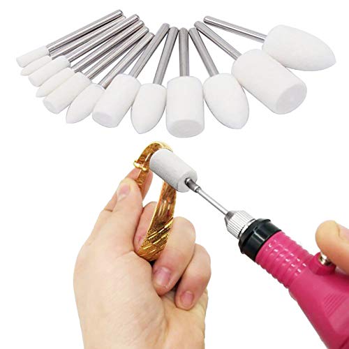 Austor 24 Pieces Wool Felt Mounted Mandrel Set 2 Shaped And 6 Sizes Polishing Buffing Wheel Bits With Free Box For Dremel Rotary Tool - 1/8 Inch Shank #TOP4