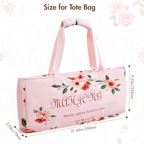 Bolsas Tote Rosas para Fichas de Mahjong, Set 3 Piezas miniatura 2