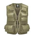 Spanye Vest Outdoor Men's Vests Summer Fishing Photography Quick Dry Waistcoat Multi-pocket (Style 02 Khaki, Small)