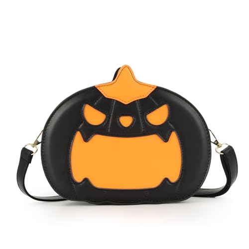 Fecialy Halloween Pumpkin Crossbody Bag Novelty Devil Shoulder Bag Horror Halloween Funny Purses