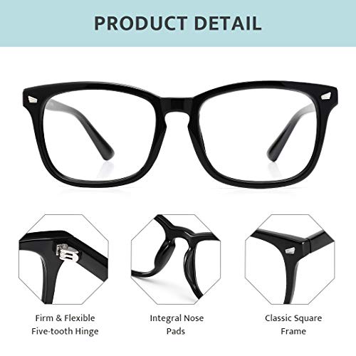 Cyxus Reading Glasses Blue Light Blocking Vintage Square Clear Lens Magnification Readers For Men Women #TOP4