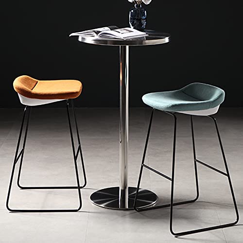 Tabouret de bar 75cm en tissu technique marron pour îlot