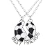 Lux Accessories Silver Tone Soccer Sports Best Friends BFF Charm Necklace 2PC