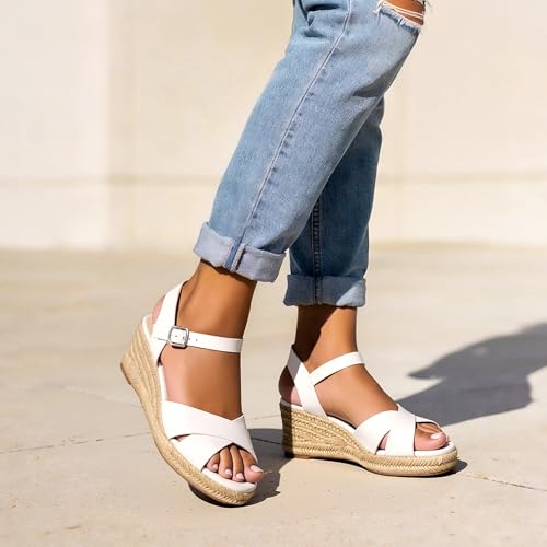 Image of DREAM PAIRS Women's Espadrille Wedge Sandals