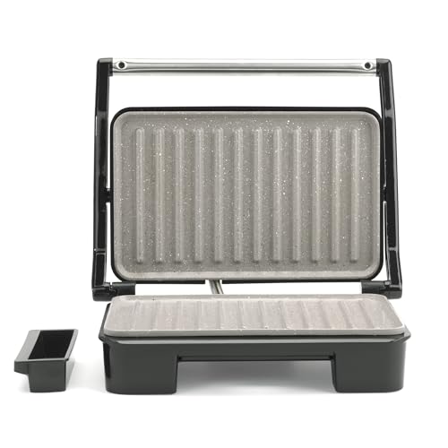 Salter Marblestone Electric Grill – Health Grill, 750W, Non-Stick Hot Plate, Griddle for Toastie, Panini, BBQ, Healthy Oil-Free Cooking, Steak, Drip Tray, Easy Clean, Cool Touch Handle, Automatic Temp - Image 12