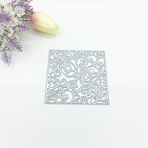 3.5 by 3.5 Inches Square Flower Frame Metal Cutting Dies Halloween Pumpkin Embossing Dies for Card Making Christmas Craft Dies (4-BD1228)
