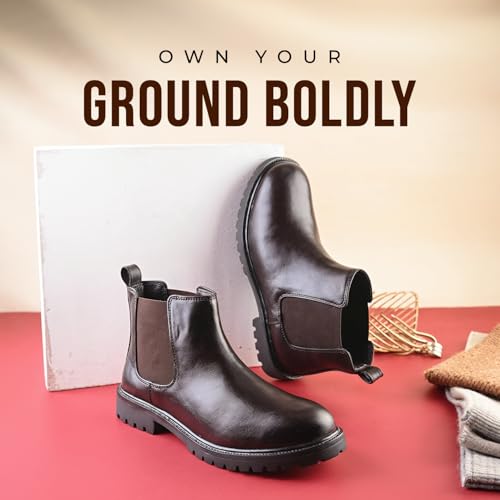 Image of STANPHORD Men Chelsea Boots | Stylish Ankle Length Casual Fashion Boots | Premium Comfortable Outdoor Travel Footwear