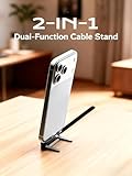 Invisible Holder Charger Cable with Stand, 240w Super Fast Charging 2-in-1 Fast Charging Cord & Phone Stand for Gaming, Office, Car Travel, Compatible with iPhone Samsung Type-C Charging Cable - Image 3