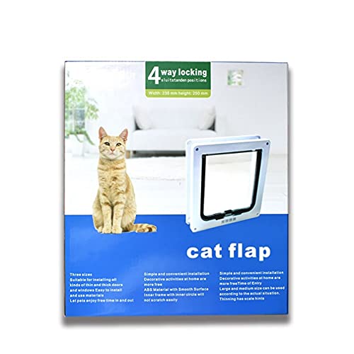 HNTKSM Huisdier deur, kattenklep afsluitbaar hond kat deur beveiligingsklep poort huisdier benodigdheden dier kat kooi deur huisdieren producten maat XL (kleur: wit, maat: X-Larege) - Image 4