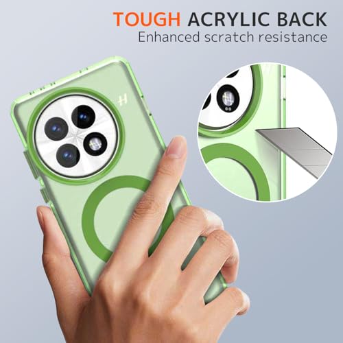 Coque OnePlus 13 silicone translucide vert mat compatible MagSafe - 4