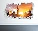 NYJNN 3D pegatinas de pared LONDON WALL STICKER 3D LOOK - DORMITORIO LONDON EYE WALL DECAL Mural póster 60x90cm