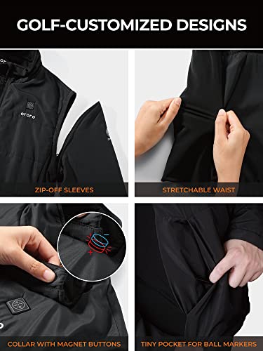 ORORO Men's Heated Golf Vest with Zip-off Sleeves, Heated Golf Jacket with Battery (Charger Not Included)4