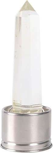 Botella de agua de cristal con columna de cristal de cuarzo natural intercambiable, cristal fundido blanco