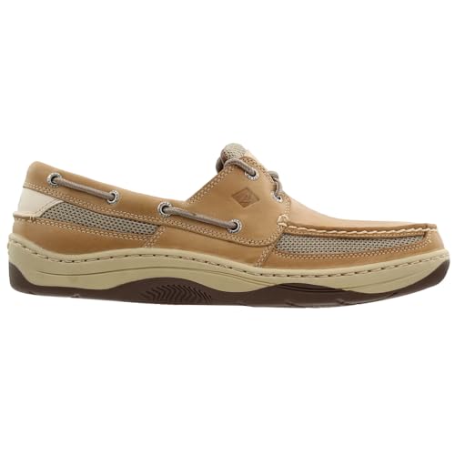 Sperry Men's, Tarpon 2-Eye Boat Shoes Linen 9 W Tan/Beige