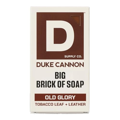 Image of Duke Cannon Big Brick of Soap, Old Glory | 10oz Triple-Milled Bar Soap for Men | Long-Lasting, Masculine Scent of Leather and Tobacco Leaf | Natural Oils | Supports U.S. Veterans