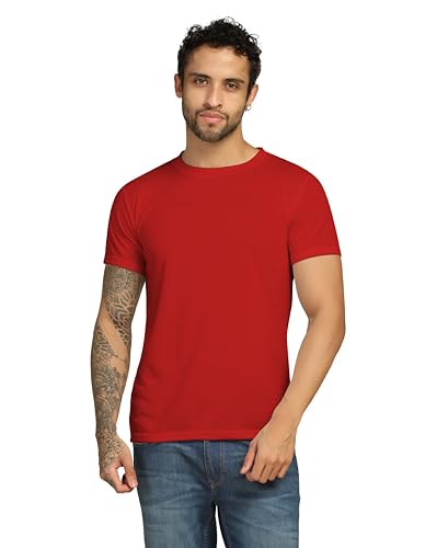 Image of VastraVibes Cotton Regular Fit T-Shirt Round Neck Casual Mens Plain Tshirt