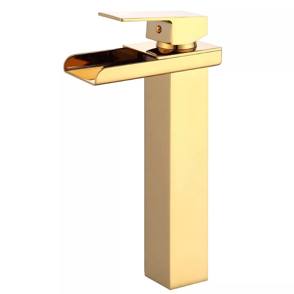 Aquieen Luxury Series Extended Body Hot & Cold Basin Mixer Basin Tap (Waterfall Gold) (B0C5CS21NN) Amazon Price History, Amazon Price Tracker
