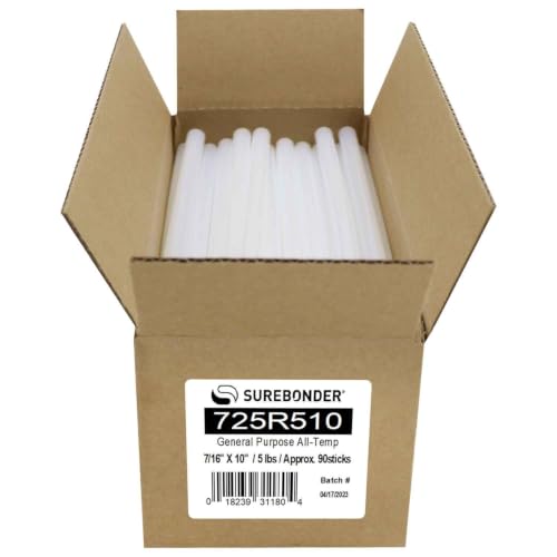 Surebonder 725R510 10-Inch All Temperature Glue Sticks, 90 Pieces - Pack of 2