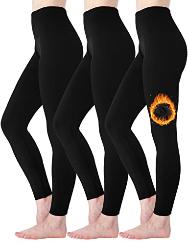 Diravo Fleece Lined Leggings Womens Fashion High Waist Tummy Control Leggings For Women Winter Warm (3 Pack-Black) #TOP10
