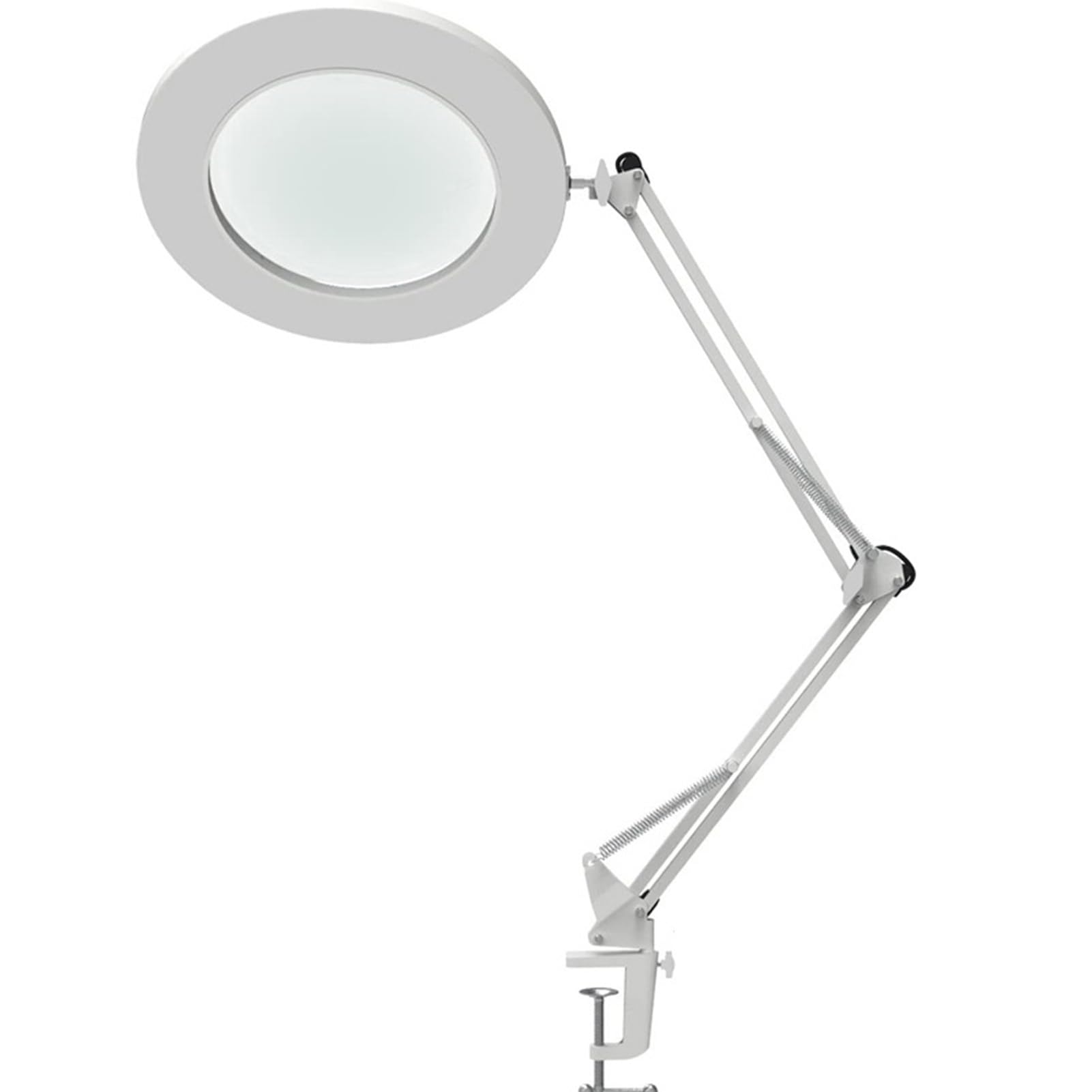 AMONIDA Lupa LED 10X con Brazo Flexible de Brillo Ajustable para Tareas Detalladas en el Banco de Trabajo, 1 Unidad (White)