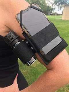 Runner Armband, Holds Pepper Spray and Cell Phone (Medium to Large arm, 16 inch Adjustable Length)