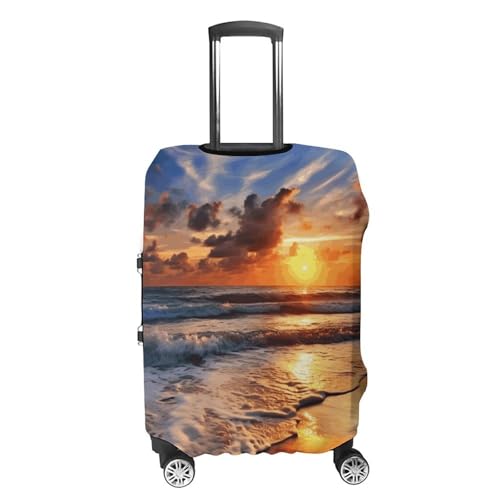 Beach Sunrise Travel Luggage Cover Anti-scratch Suitcase Cover Elastic Suitcase Protective Cover Fits 19-32 Inch Luggage XL4