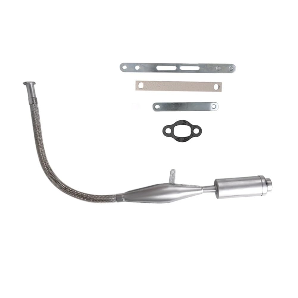 Für 80cc Bike Gas Motor Motorrad Auspuff | 1Set Schwarz Silber Schalldämpfer Rohr Für 80cc Bike Gas Motor Motorrad Auspuff Rohre Motorrad Teile