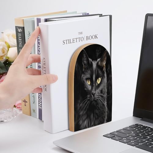 Sujetalibros moderno universal de madera con base de metal antideslizante para libros 7