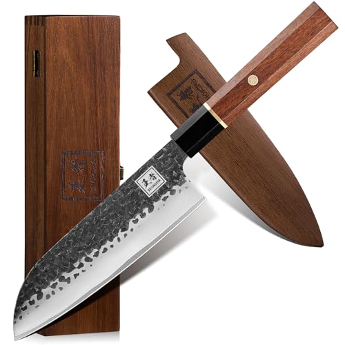 ENOKING 7 Inch Santoku with Rosewood Handle